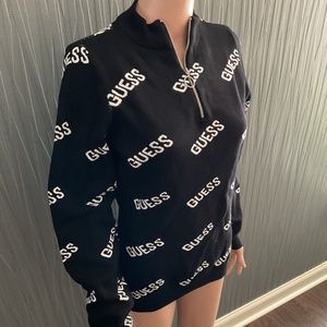 Guess logo zip sweater